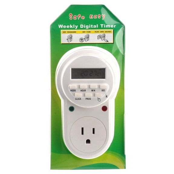 YOSADIER White Electronic Programmable Weekly Digital Timer Switch for Home Appliance Control
