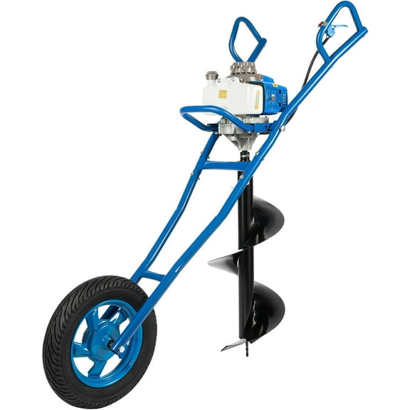 63CC 2 Stroke Post Hole Digger 3HP Gas Powered Earth Auger Borer Ground Drill Large Fuel Tank Ground Drill Wheelbarrow with Drill Bit for Building Industry,Farms and Gardens & Orchard Planting