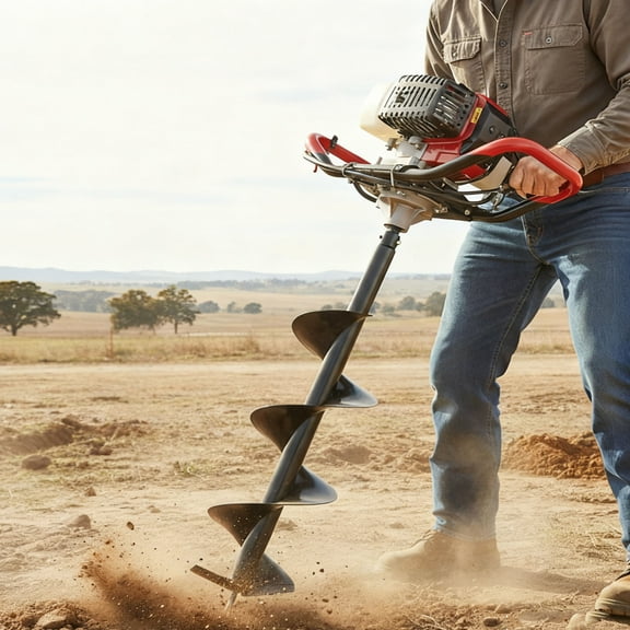 63CC 2400W Fits Predator Gas Powered Earth Auger, Heavy Duty Fuel-powered Auger, Quickly Dig Holes for Fence Posts, Signs, Landscaping, Concrete Soil Sampling, Drilling specification 7.87x31.49 in