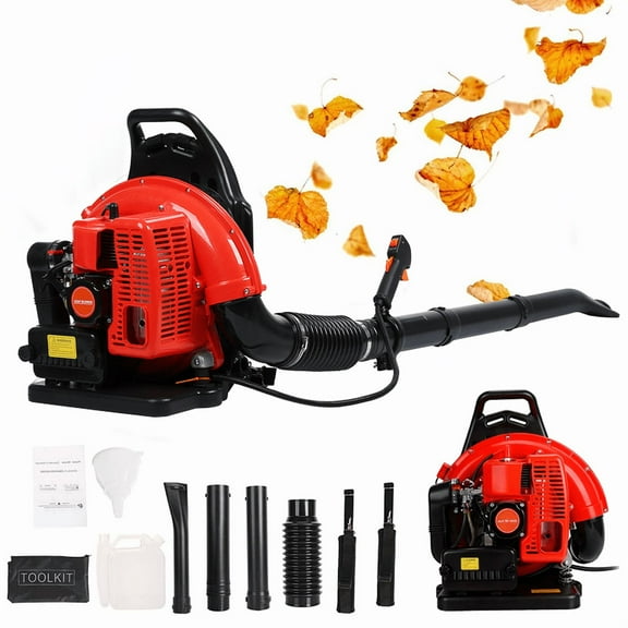 63CC 3HP 2 Stroke Backpack Gas Powered Leaf Blower, High Strength Snow Blower, Grass Lawn Blower Air Cooling Gasoline Backpack Grass Blower with Single-Cylinder Air-Cooled for Gutter,Garden,Yard
