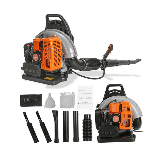63CC Gas Backpack Leaf Blower, 2-Stroke 665CFM 205MPH Gas Powered Engine, Low Vibration and Ergonomic Design with Cruise Control for Outdoor GardenYard Cleaning and Snow Removal