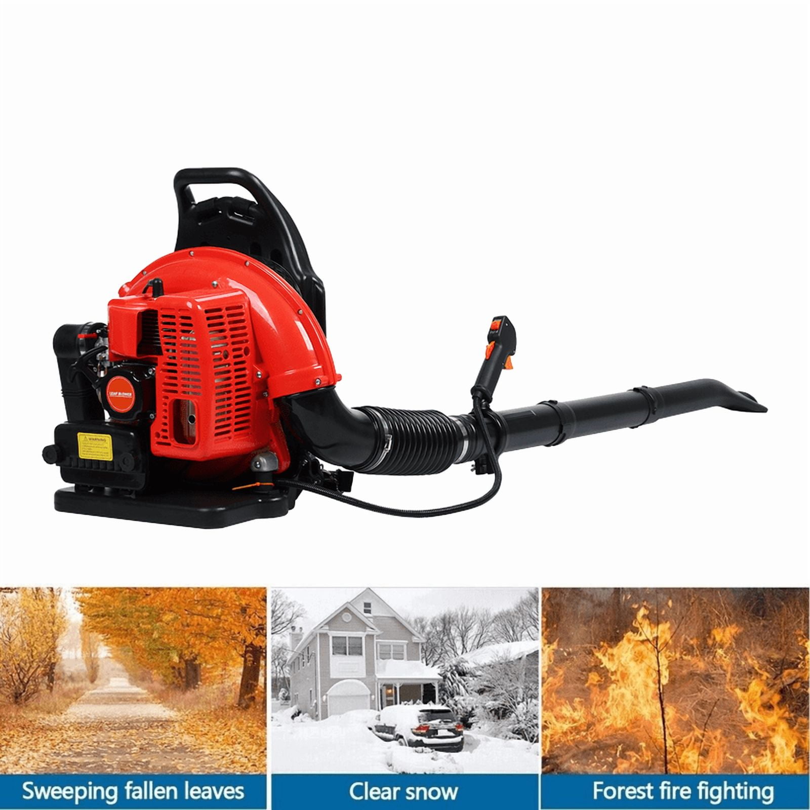 63CC Gas Leaf Blower Backpack 665CFM 2 Stroke Ergonomic Harness System 205MPH Low Vibration and Cruise Control Powerful Gas Blowers for Lawn Yard Care Gifts for Dad