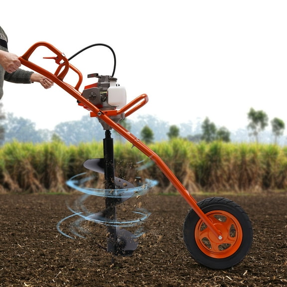 63CC Post Hole Digger,2-Stroke Gas Powered Earth Digger with Earth Auger Drill W/11" Bit, for Garden Tree Planting Efficient Soil Drilling Tool