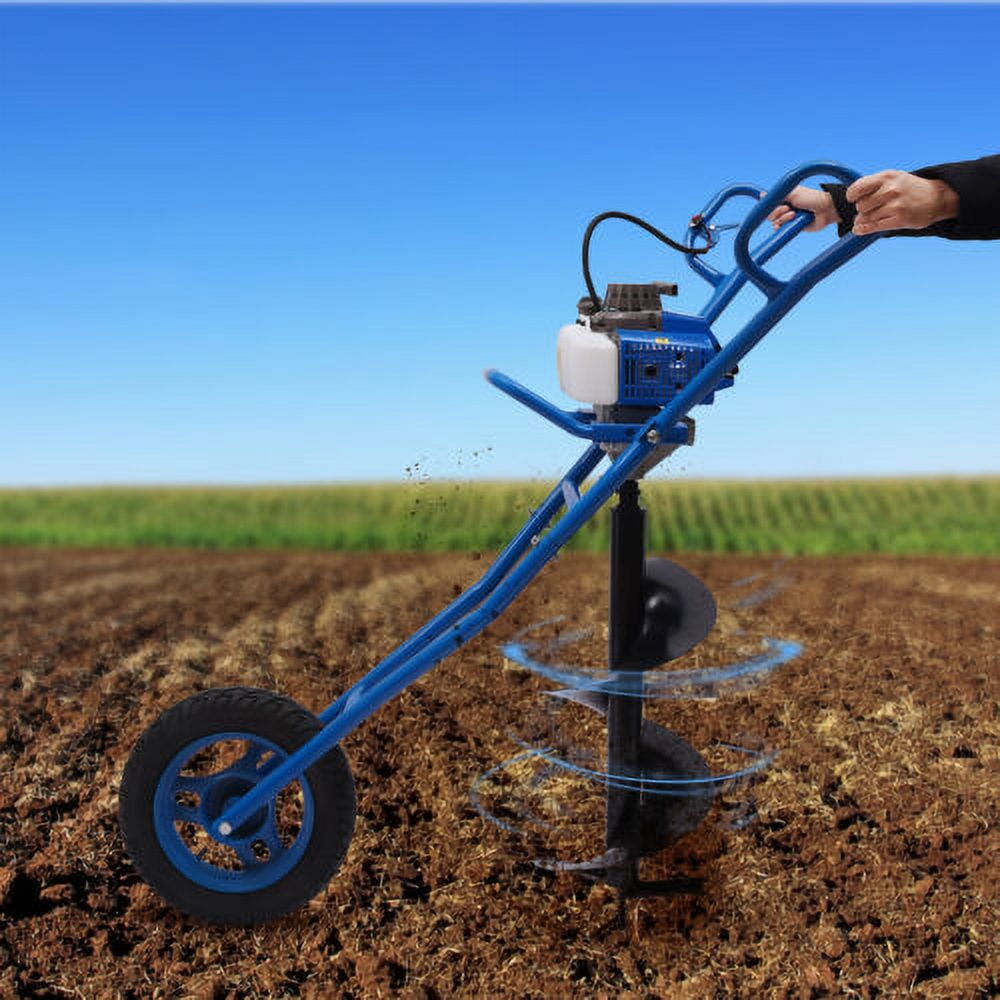 63CC Post Hole Digger Wheelbarrow Earth Auger Borer Ground Drill + 11