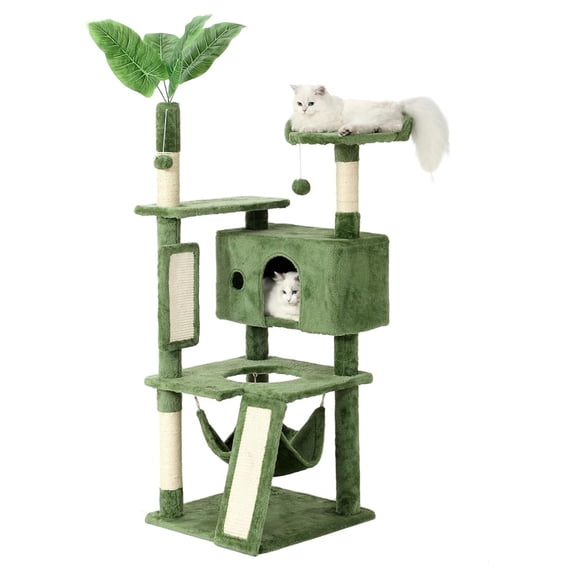 63IN Tower for Indoor Cats Large Adult, Cat Scratching Posts Featuring with Scratching Boards, Wide Plush Perch Interactive Dangling Balls Ideal for Multi-Cat Households