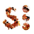 thumbnail image 1 of 63Inch Fall Garland with Pumpkins and Maple Leaves,Autumn Thanksgiving Halloween Decor for Home Indoor Outdoor,Fireplace Mantle,Front Door,Table,Stairs,Porch Farmhouse Seasonal Party Decoration, 1 of 5