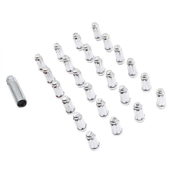 63K648 Chrome Cone Seat Spline Lug Wheel Installation Kit without Valve Stems for 2008-2018 Buick Enclave