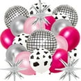 thumbnail image 1 of 63Pcs Cow Print Balloon Disco Ball Balloons Western Cowgirl Party Round Disco Balloons 4D Metallic Mirror Foil Balloons Explosion Star for Cowgirl Theme Party Decorations, 1 of 4