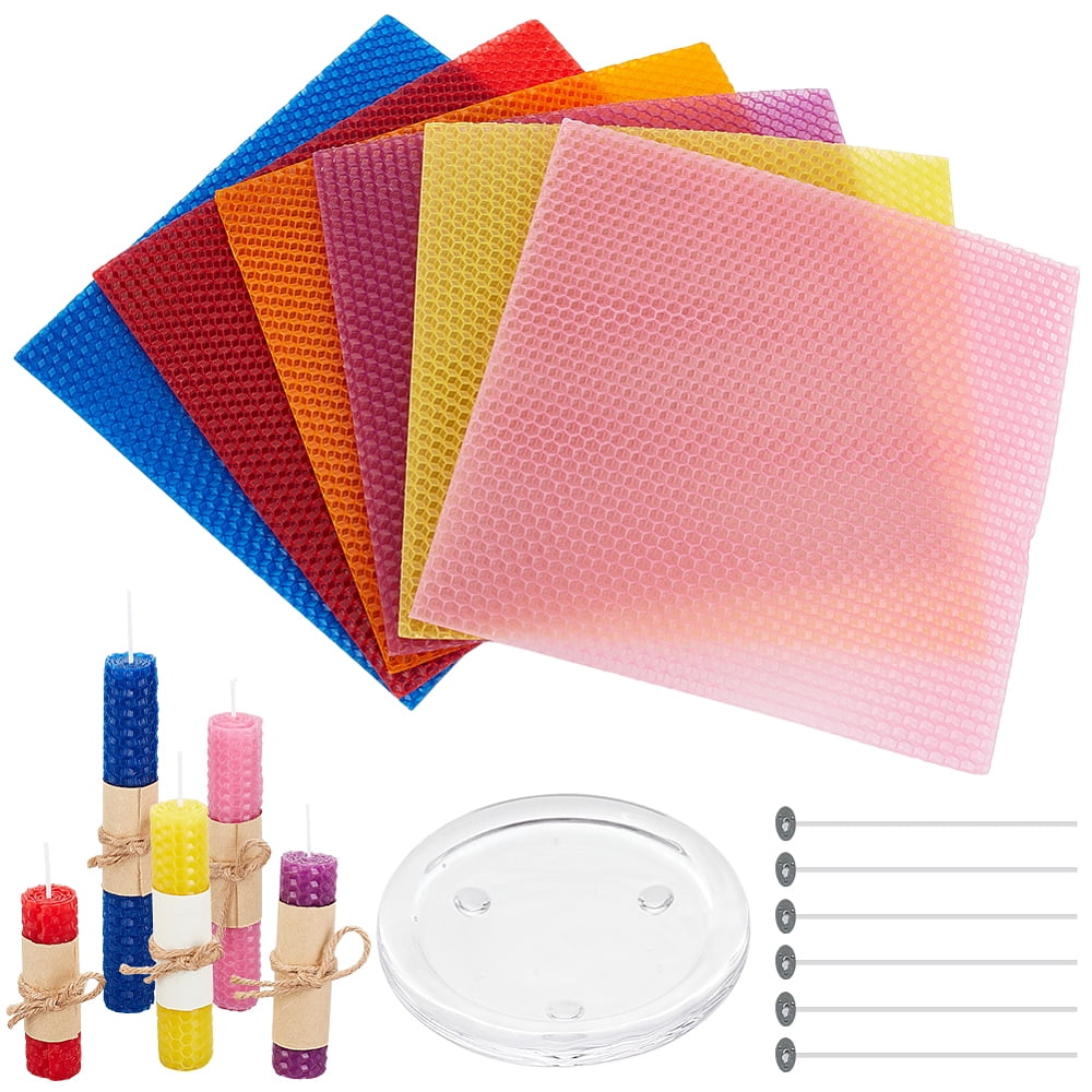 63Pcs/Set Beeswax Candle Making Kit 6-Color Beeswax Sheets for Candle Making DIY Beewax Candle Rolling Kit Beeswax Sheets