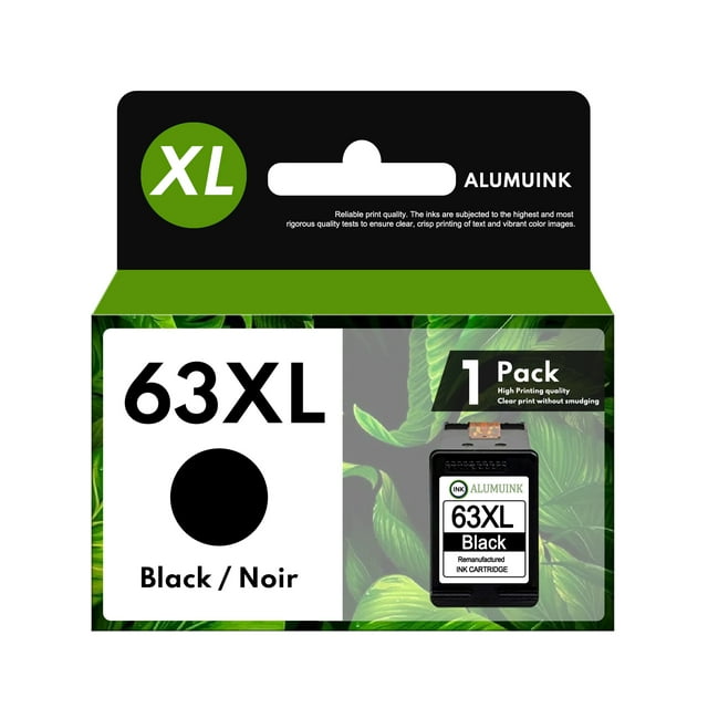 63XL 1 Pack Black Ink Cartridge Replacement for HP Envy 4520 4512 4516 Officejet 5260 5252