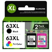 63XL 2 Pack Black/Tri-Color Ink Cartridge Replacement for HP Officejet 5255 5257 5258 5259 5200 5252 Printer