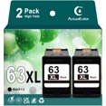 thumbnail image 1 of 63XL 63 Black Ink Cartridge Compatible for HP Black Ink 63 for HP 63 Ink Cartridge (2 Pack), 1 of 9