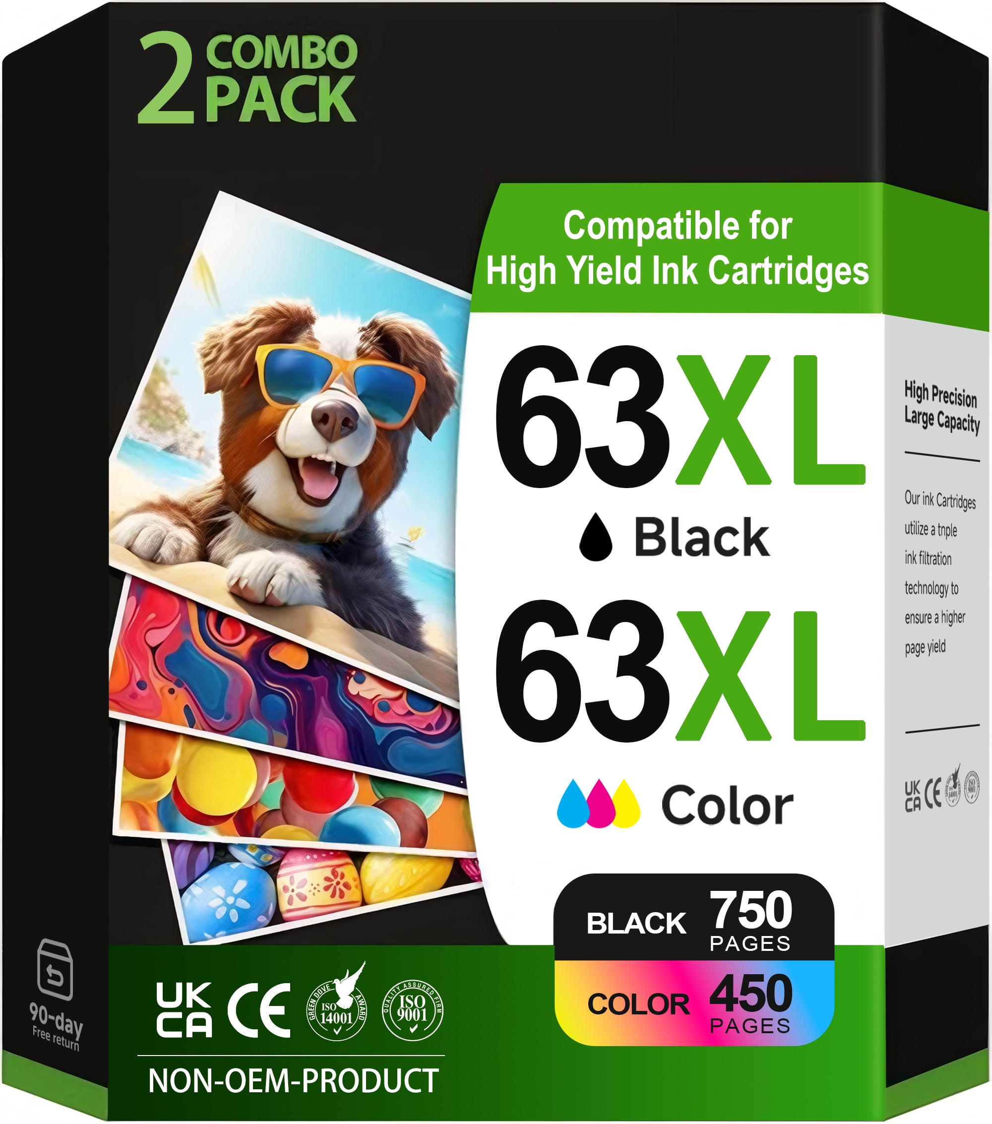 63XL 63 Ink Compatible for HP 63 Ink Cartridge Combo Pack for HP Ink 63 ...