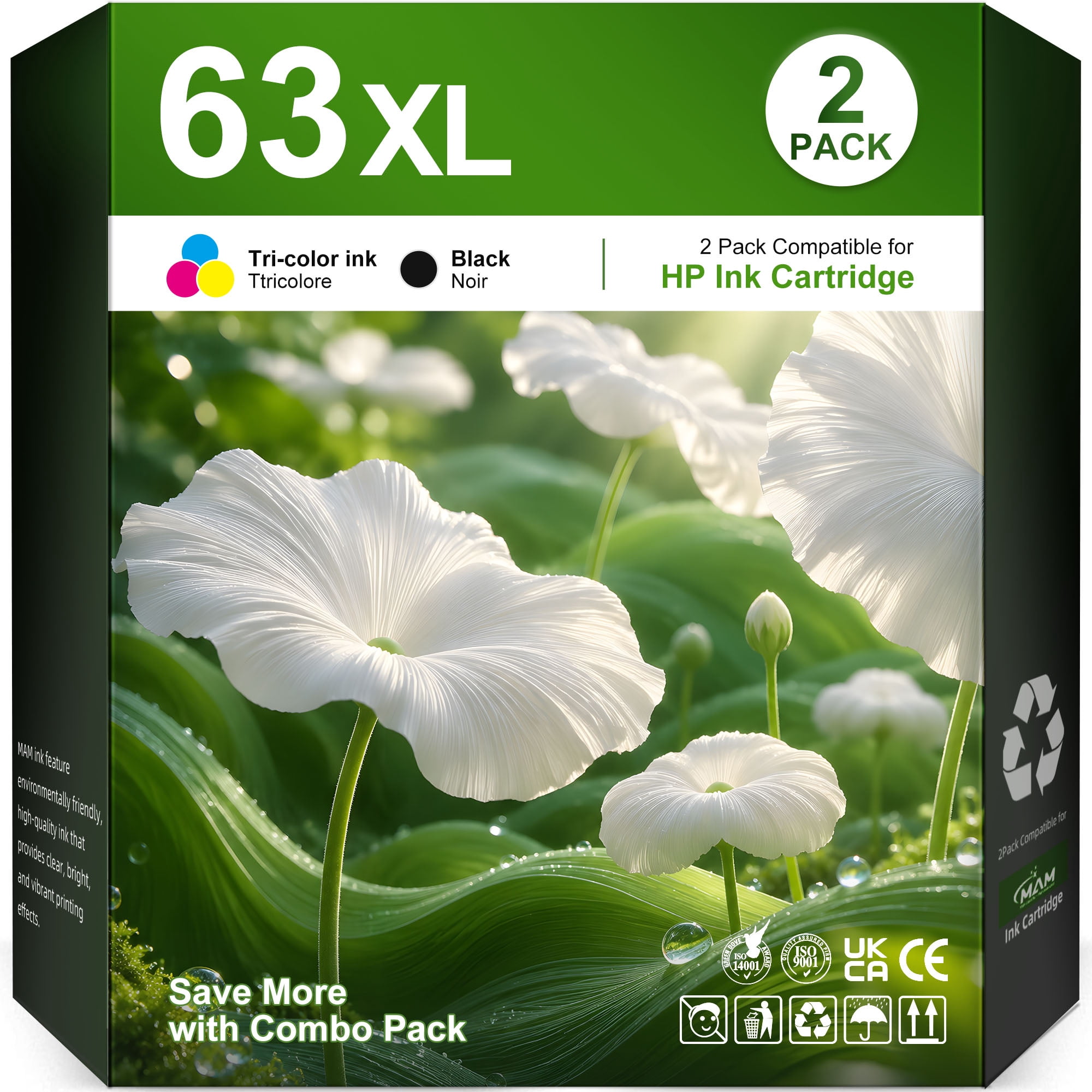 63XL 63 Ink Compatible for HP 63 Ink Cartridge Combo Pack for HP Ink 63 ...