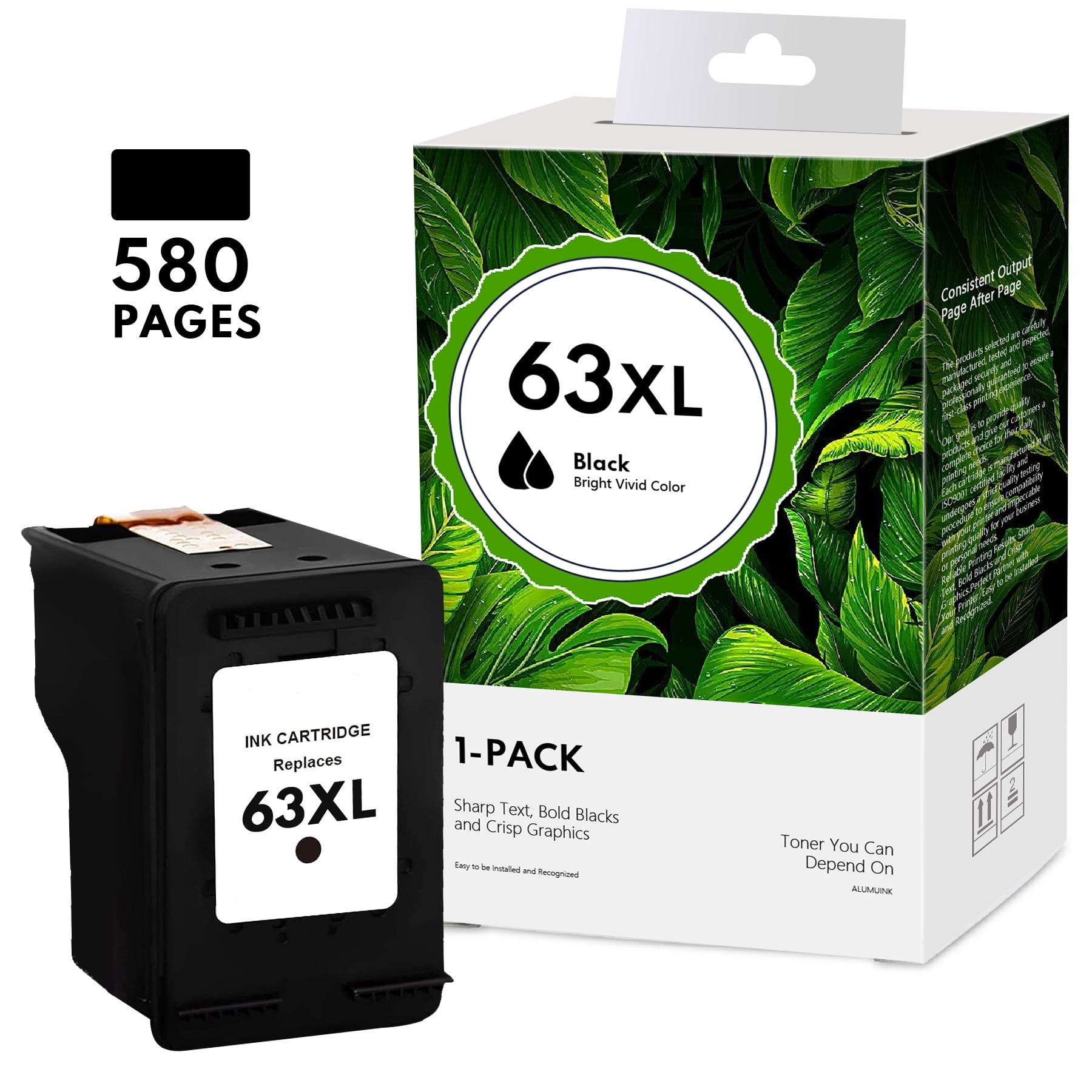 63XL Black Ink Cartridge (1pack) Replacement for HP DeskJet 1112 2130