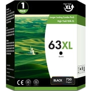 63XL Black Ink Cartridge Compatible with 63 Ink Cartridge 63XL for DeskJet 1110 2130 3630 Envy 4510 4520 compatible for Officejet 3830 4650 5220 5230 5252 5255 5258 5264 Printer (1 Black)