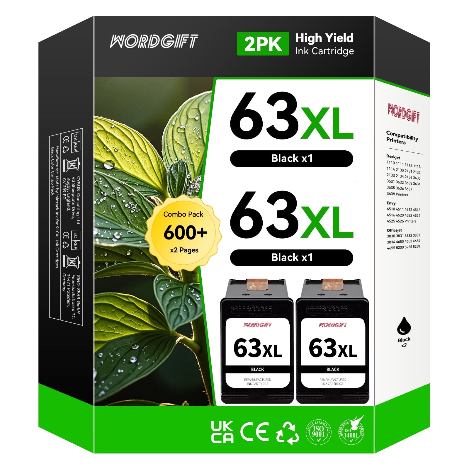 63XL Black Ink Cartridge Compatible for 63 Ink Cartridges for Ink 63for ...
