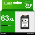 63XL Black Ink Cartridge Replacement for HP 63 Black Ink 63 XL Black