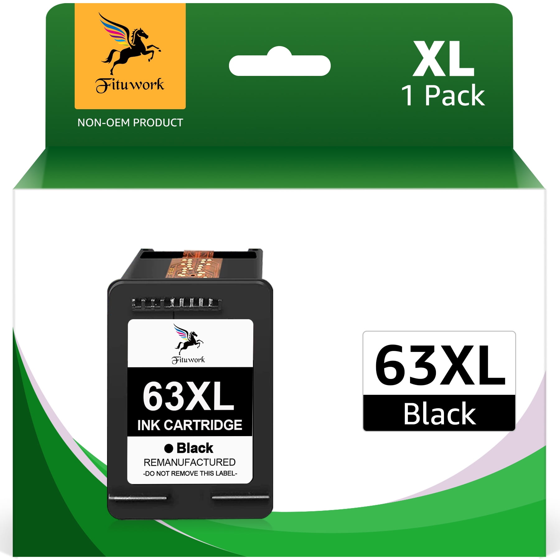 63XL Black Ink Cartridge Replacement for HP 63 Printer Ink for