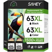 63 Black Ink Cartridge Compatible for HP 63xl Black Ink Cartridges for HP Envy 4520 Officejet 3830 4650 5255 5258 4655 5252 Deskjet 3632 3631 Printer(2 Black)