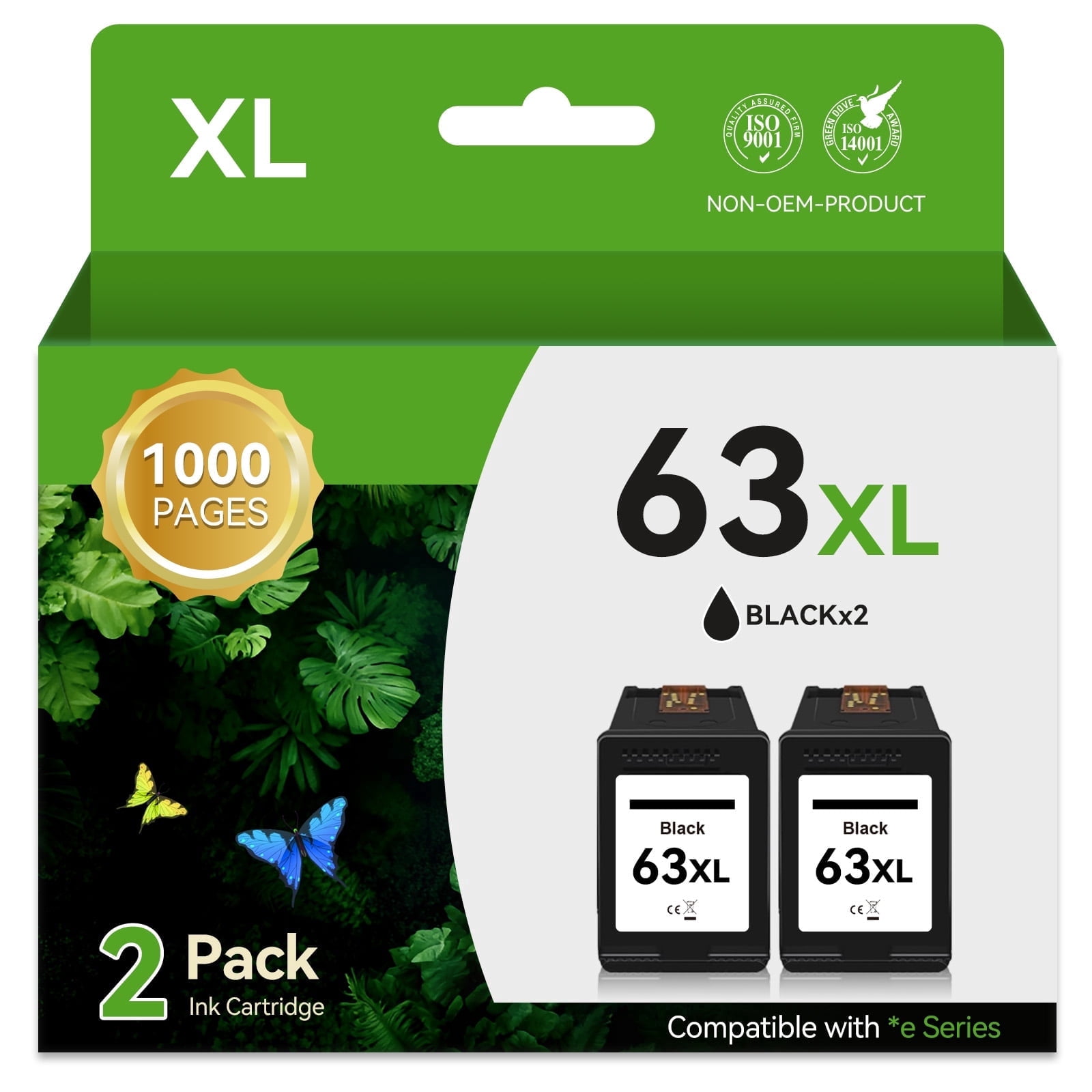 63XL Black Ink Compatible for 63 Ink Cartridge for Envy 4520 Officejet ...