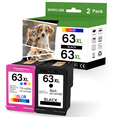 thumbnail image 1 of 63XL Ink Cartridge Compatible for HP 63 Ink Cartridges for 63XL for Officejet 3830 4650 5255 5258 4655 5252 Envy 4520 4512 Printer( Black+Tri-Color), 1 of 7