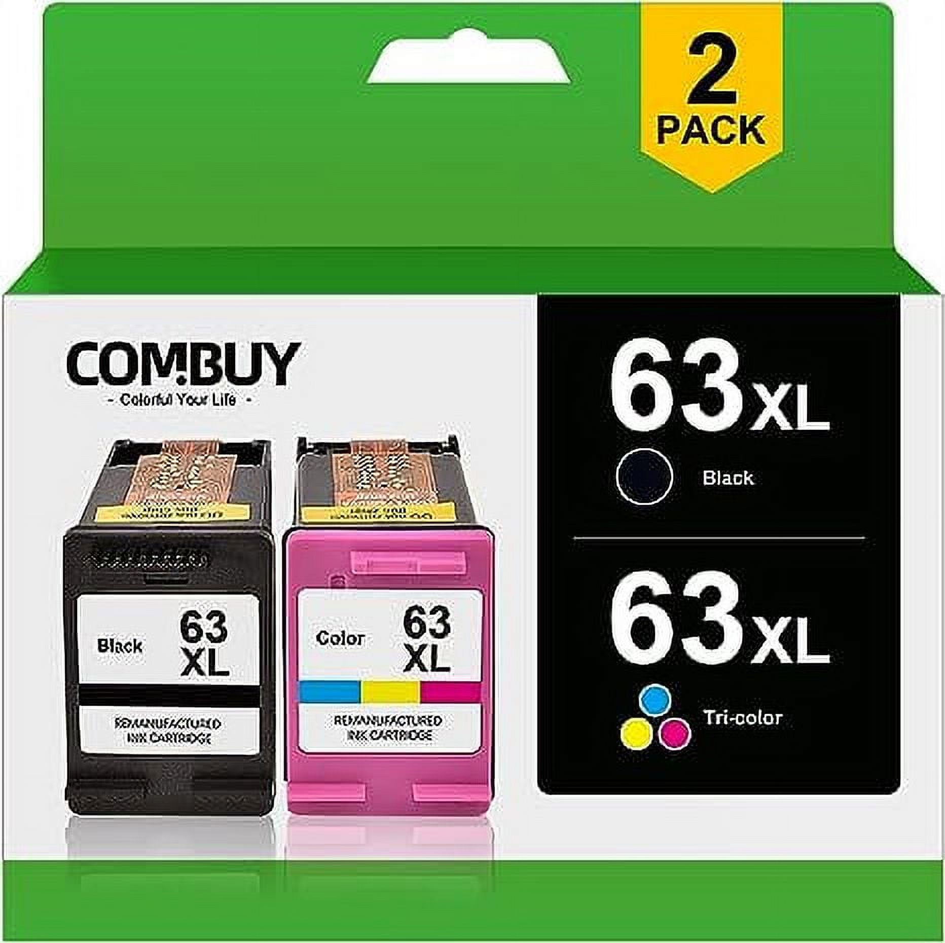 63XL Ink Cartridge for HP Printer Ink 63XL 63 Ink Cartridge Black and