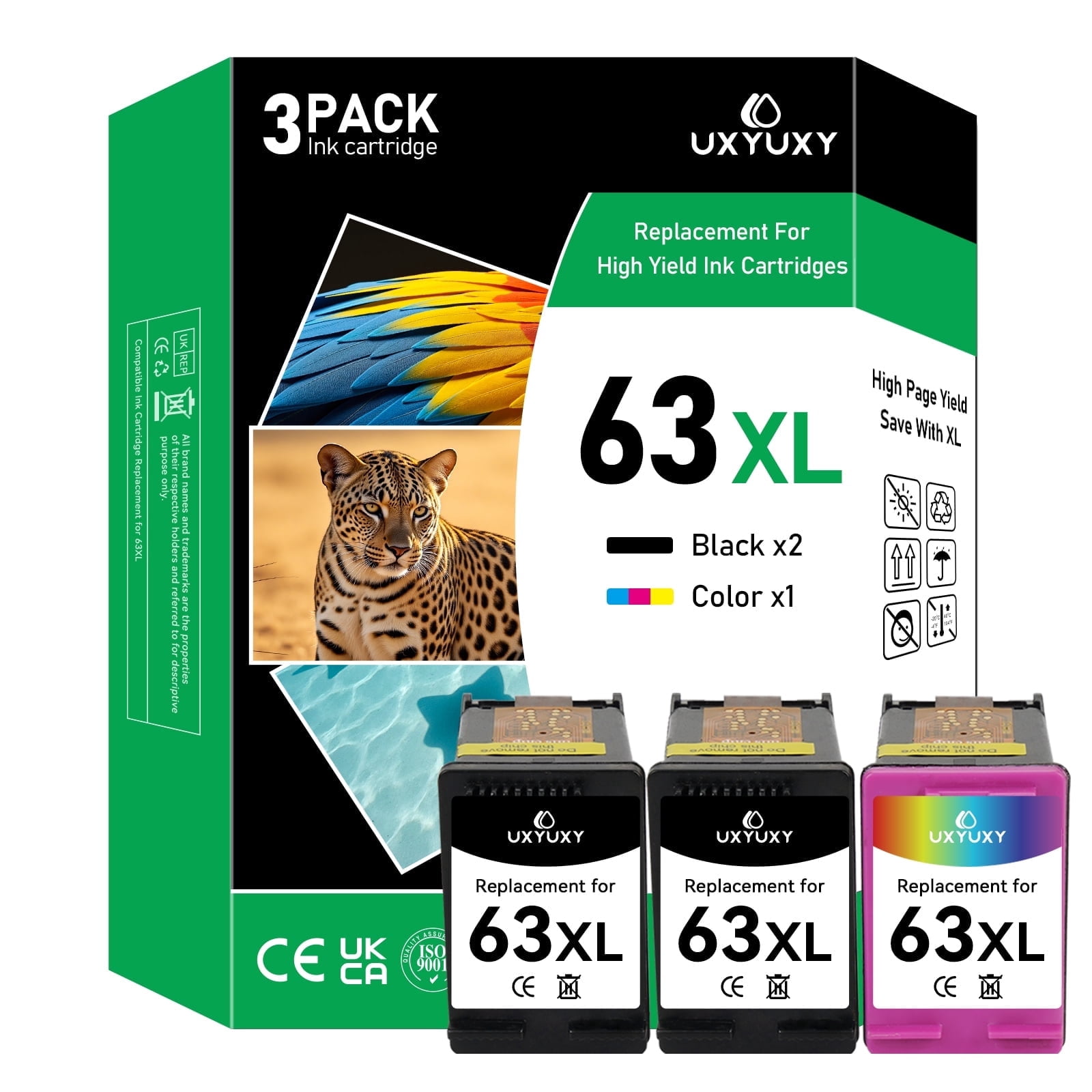 63XL Ink Cartridge Compatible for 63 Ink Cartridges for 63XL for ...