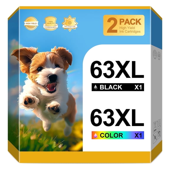 Printer 63 Combo Ink Cartridges for 5252 ink Replacement Compatible for Officejet 5255 3830 5258 4650 Envy 4520 4512 Printer Ink