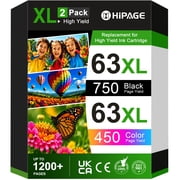 63XL Ink Cartridges Compatible for HP Printer Ink 63 Ink Cartridges Black and Tri Color for HP Ink 63 for Officejet 3830 4650 5255 5200 Envy 4520