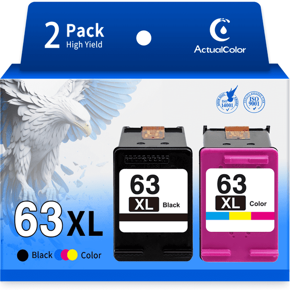 63 Ink Cartridge Compatible for HP 63XL Ink Cartridges for HP Printer Ink 63 Black and Color