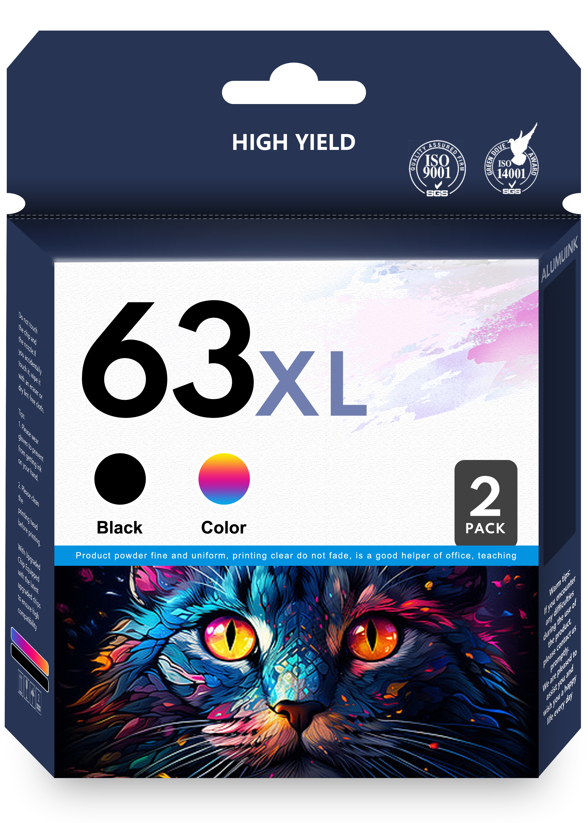 63XL Ink Combo Pack, Replacement for HP 63XL DeskJet 1112 2130 3630 Series; ENVY 4510 4520
