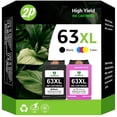 thumbnail image 1 of 63XL Printer Cartridge Combo Pack with 63XL Black Ink Cartridge Compatible for HP63 OfficeJet, DeskJet, Envy, 2 Count, 1 of 9