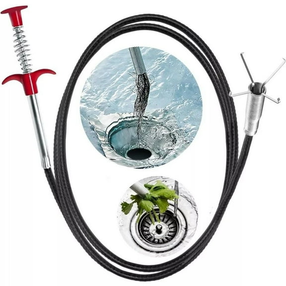 63in Drain Snake Hair Drain Clog Remover Tool Flexible Claw Pick Up Reacher