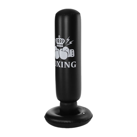 63in Inflatable Boxing Bag, Punching Dummy for Kids & Adults Martial Arts Training with Thickened PVC Baseack