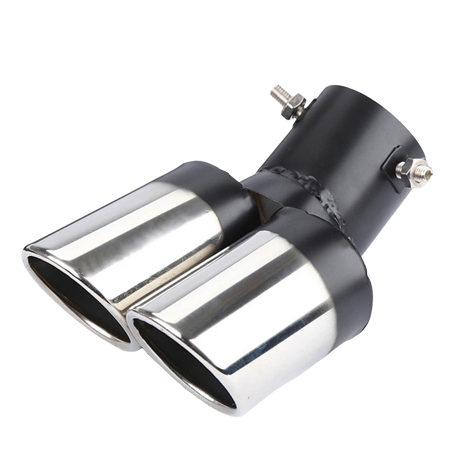 Universal Motorcycle Exhaust Silencer With Silver Strip - Aftermarket Muffler For Better Sound & Style