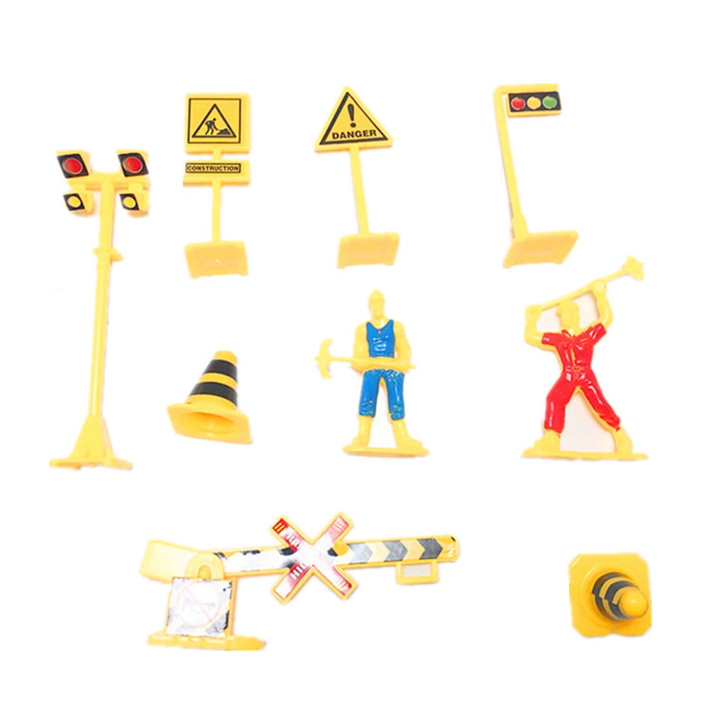 63pcs Children's Toys Street Traffic Sign Fire Road Signal Signage