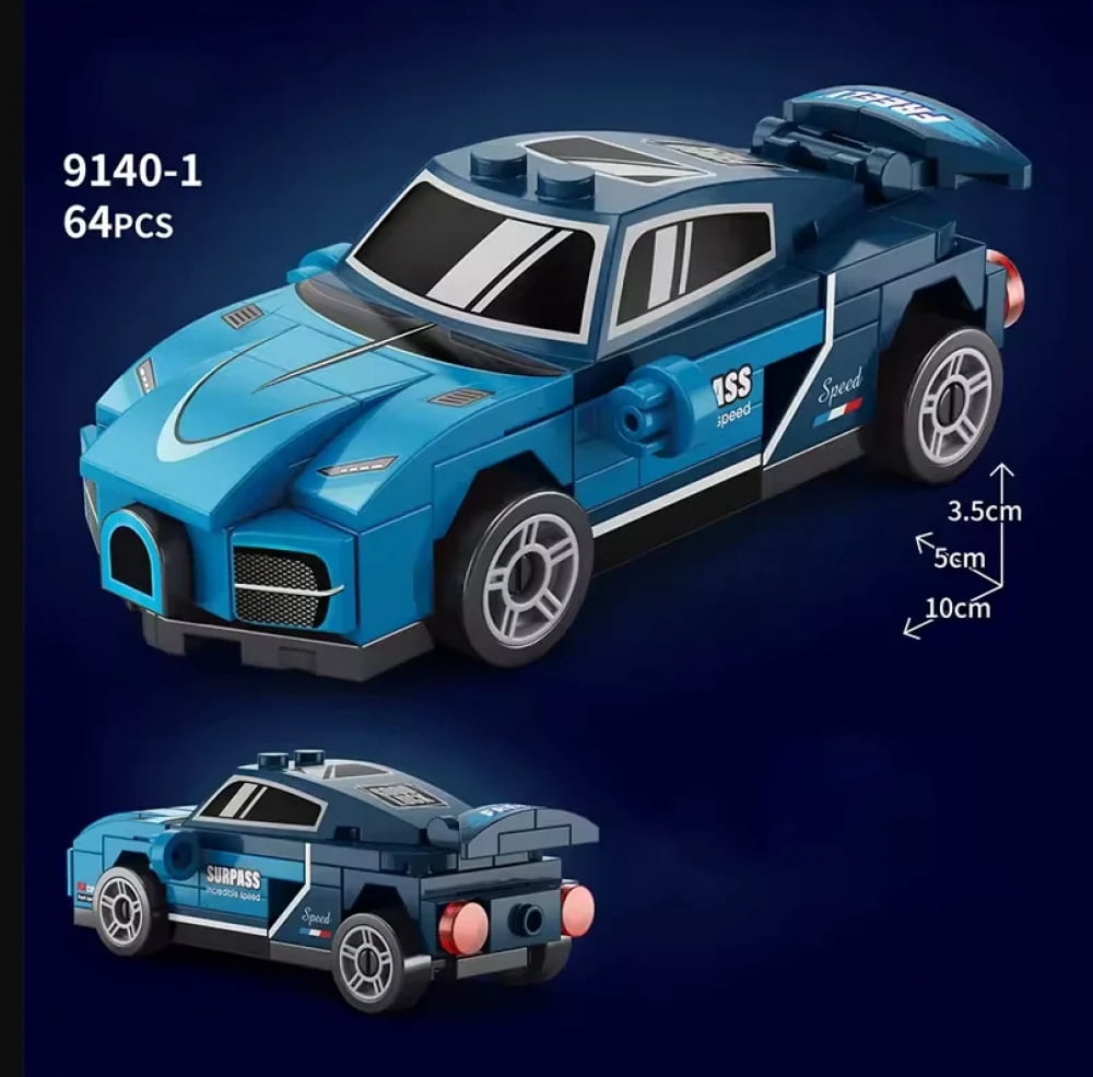 63pcs Pull-Back Race Car Building Blocks - STEM Educational Model Kit ...