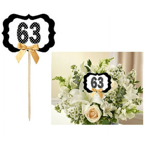 63rd Birthday / Anniversary Table Decoration Party Centerpiece Pick - Set of 6