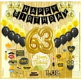 thumbnail image 1 of 63rd Birthday Decoration Black and Gold for Boy & Girl, 63rd Cake Topper, 63rd Party Supplies for Her and Him, 63rd Birthday Photo Props, 1 of 5