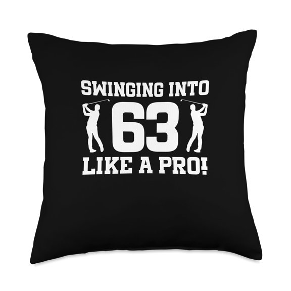 63rd Birthday Golf 63 Years Old Golf Player Birthday Throw Pillow Y101