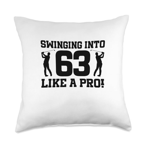 63rd Birthday Golf 63 Years Old Golf Player Birthday Throw Pillow Y101