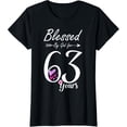 thumbnail image 1 of 63rd Birthday Tee Gift and Blessed for 63 Years Birthday T-Shirt mens t shirt，black，women，funny，misfits，men，journey, 1 of 4