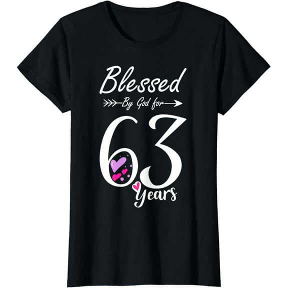 63rd Birthday Tee Gift and Blessed for 63 Years Birthday T-Shirt