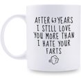 thumbnail image 1 of 63rd Wedding Anniversary Mugs for Husband from Wife - After 63 Years I Still Love You More Than I Hate Your Farts Mug - 63 Year Anniversary 11 oz Coffee Mug for Boyfriend Him, 1 of 5