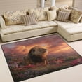 thumbnail image 1 of 63x48in Area Rug Machine Washable Floor Mats Skid-Resistant Backing Carpet for Home Kitchen Bedroom Majestic Powerful Lion, 1 of 7