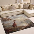 thumbnail image 1 of 63x48in Area Rug Machine Washable Floor Mats Skid-Resistant Backing Carpet for Home Kitchen Bedroom Oil Painting Of Giraffe, 1 of 7