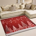 thumbnail image 1 of 63x48in Area Rug Machine Washable Floor Mats Skid-Resistant Backing Carpet for Home Kitchen Bedroom Red Christmas Tree and Lights, 1 of 7
