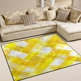 thumbnail image 1 of 63x48in Area Rug Machine Washable Floor Mats Skid-Resistant Backing Carpet for Home Kitchen Bedroom Yellow and White Checkered Squares, 1 of 7