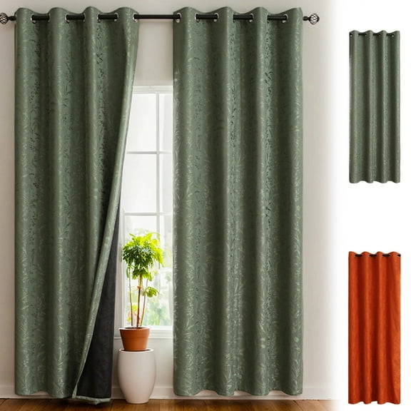 63x51 Inches Blackouts Elegant Curtains Sunscreen Heat Insulation, Balcony Bedroom Living Room, Heavy Duty Blackout Fabric, for Home Decor, Blocks UV Rays, Energy Efficient, Window Coverings